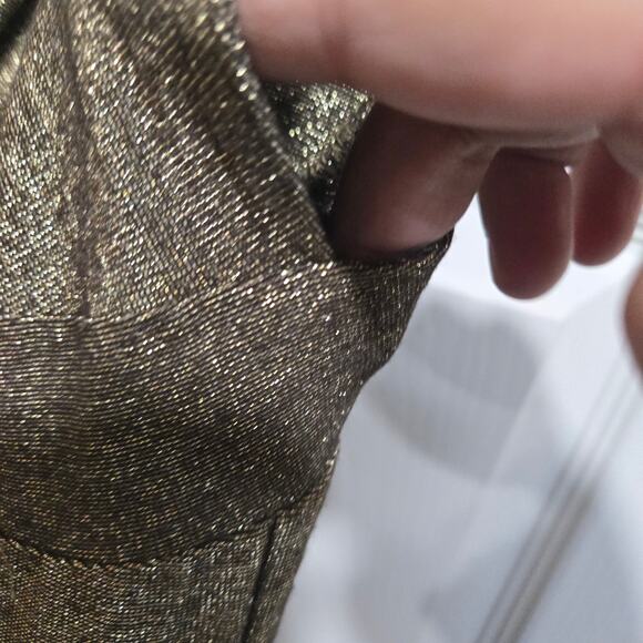 3Free Metallic Gold Shimmer Mini Dress Women’s Size M - Picture 5 of 7